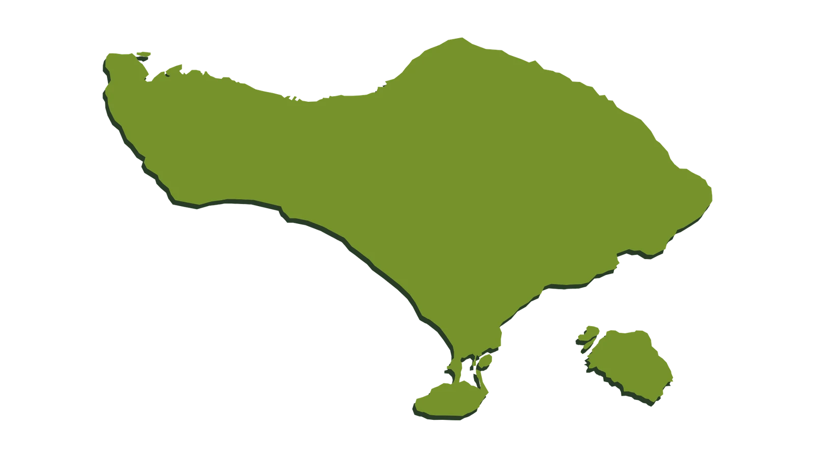 Map of Bali showing its main areas
