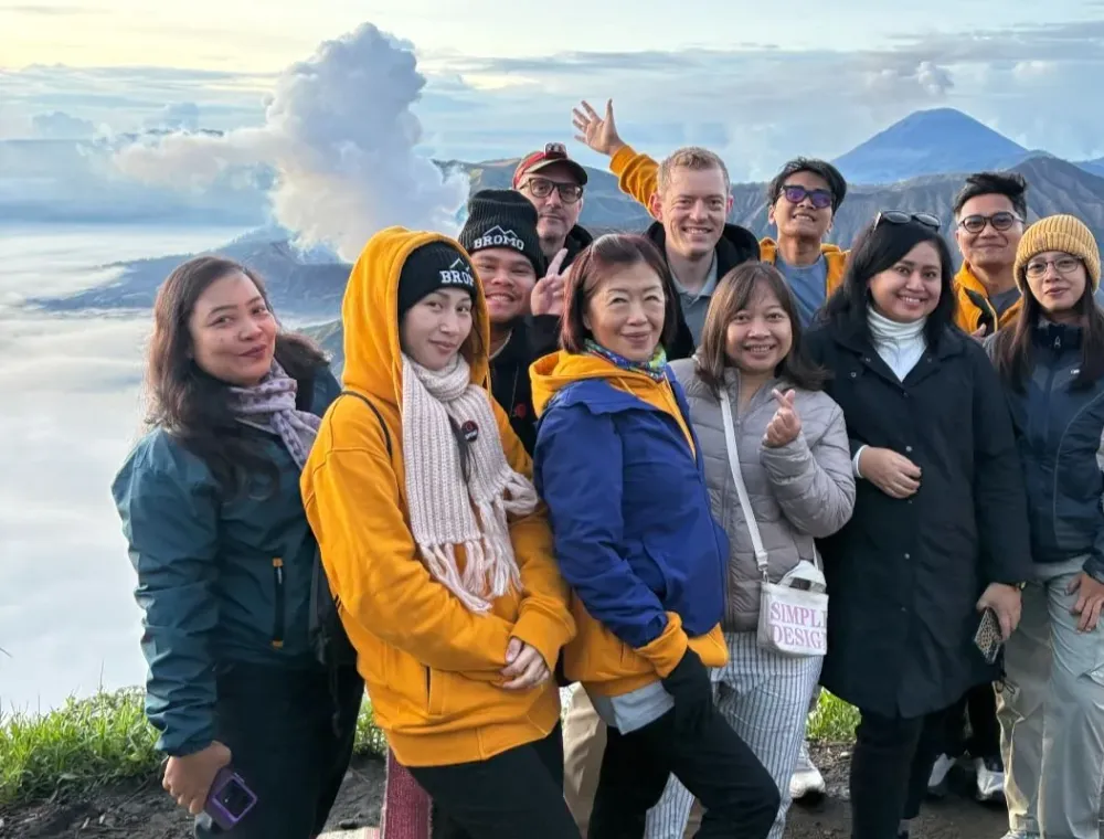 Happy Trails! Asia team on a team outing at Mount Bromo