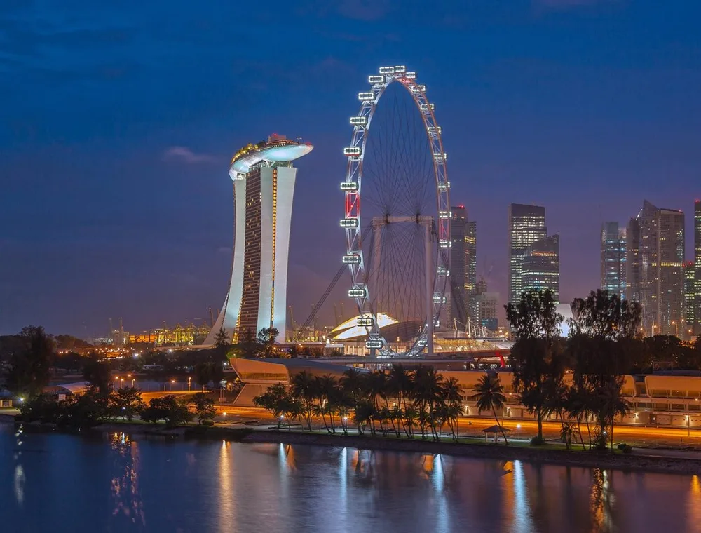 Singapore skyline at dusk