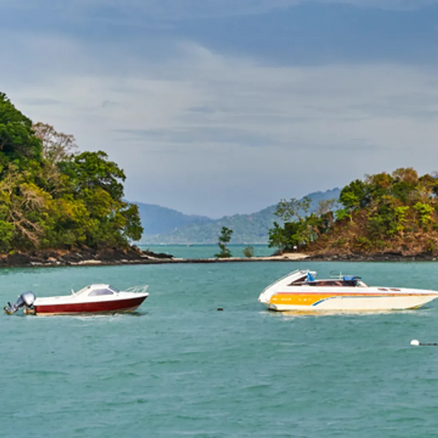 Boats off the coast of Langkawi, Malaysia