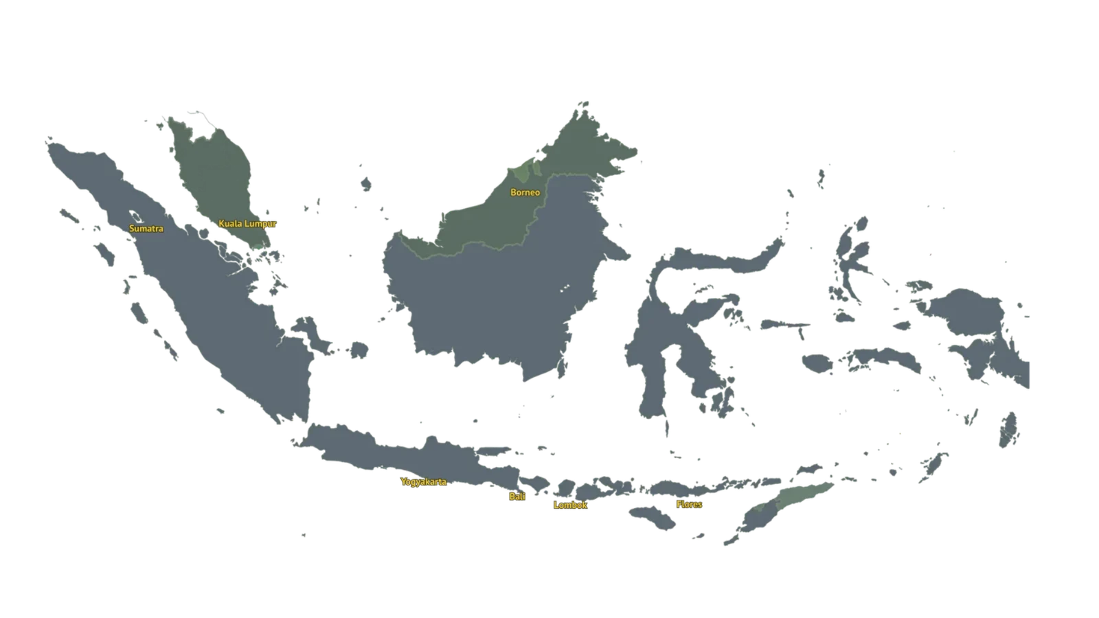 Map of Happy Trails! Asia office locations across Indonesia and Malaysia